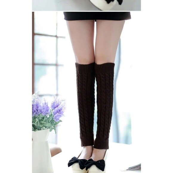 New Brown Thermal Knitted Leg Warmers. - Picture 3 of 4